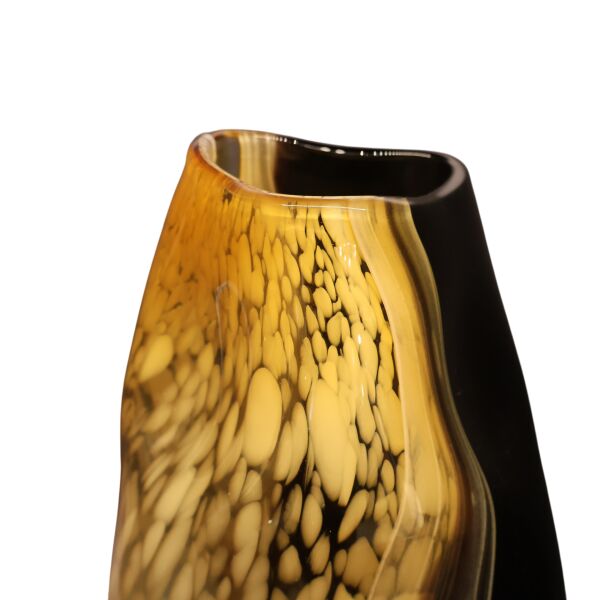 Siyah Bal Dalgalı Cam Vazo