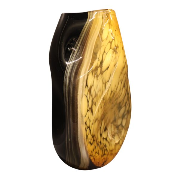 Siyah Bal Dalgalı Cam Vazo