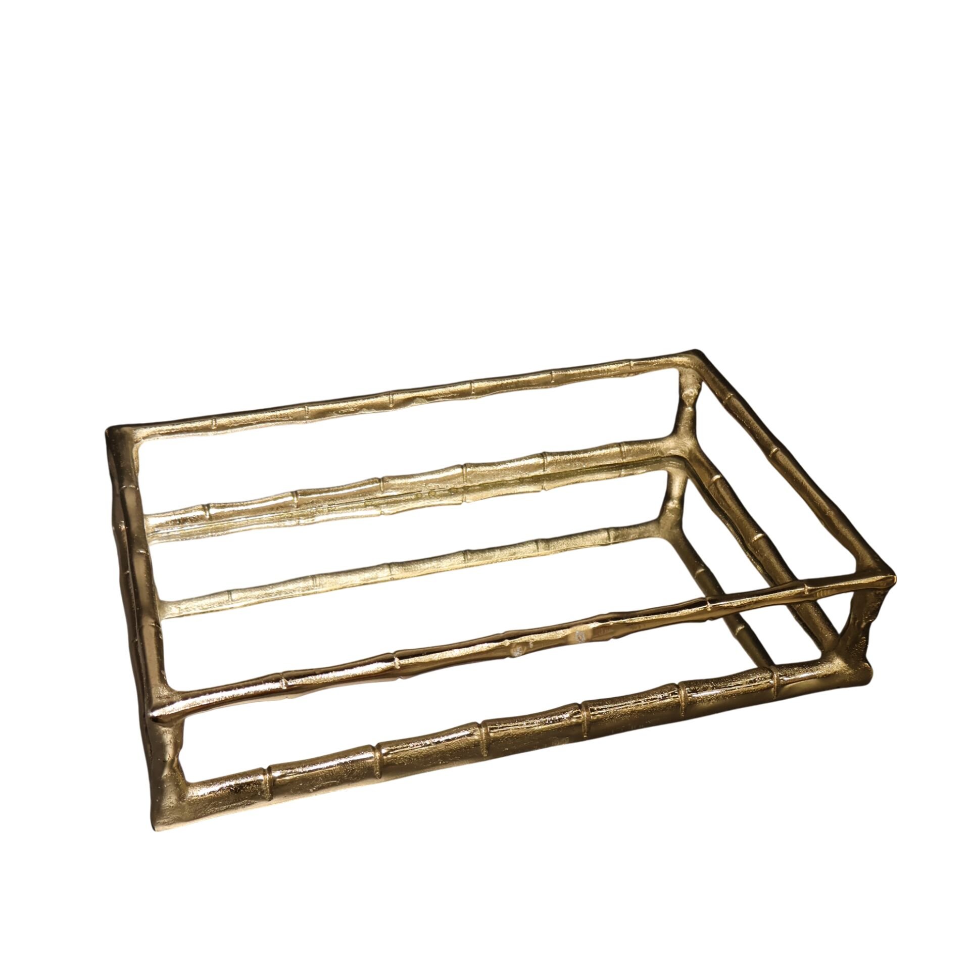 Dikdörtgen İki Katlı Bambu Tepsi