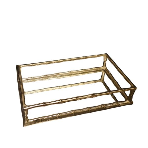 Dikdörtgen İki Katlı Bambu Tepsi