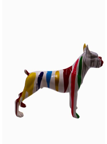 Pitbull Colurful Siyah Büst Beyaz