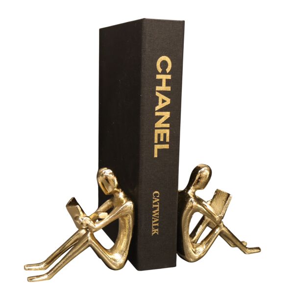 Döküm Kitap Tutucu Gümüş Gold