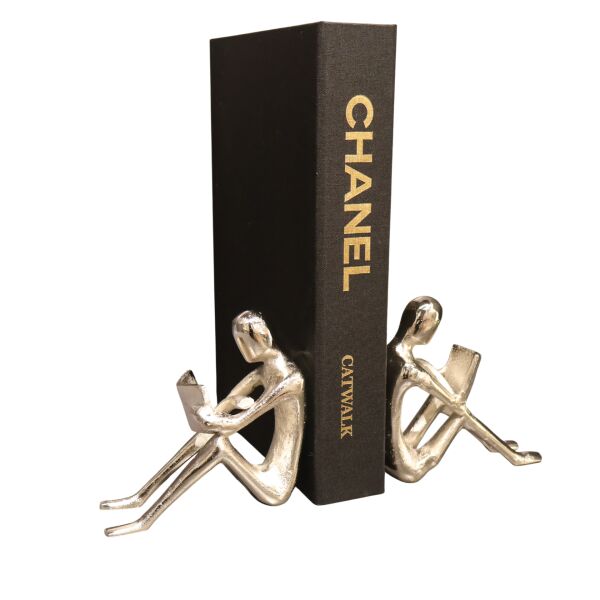 Döküm Kitap Tutucu Gümüş Gümüş