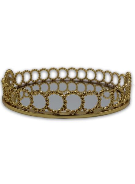 YUVARLAK PİRİNÇ ARI DETAYLI TEPSİ Gold