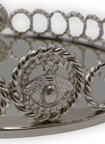 YUVARLAK PİRİNÇ ARI DETAYLI TEPSİ Gold