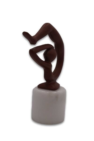 Mermer Ayaklı Metal Jimanstikçi Kahverengi