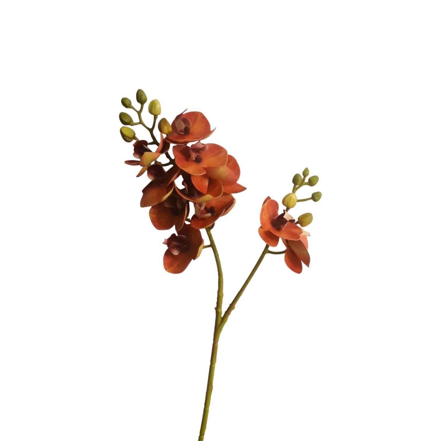 Yapay Orkide 2'li Dal Turuncu