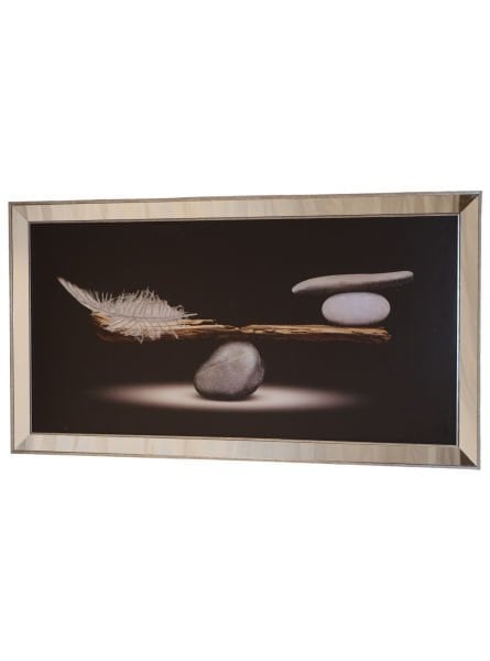 Ayna Çerçeveli Gümüş Denge Tablo 70x130