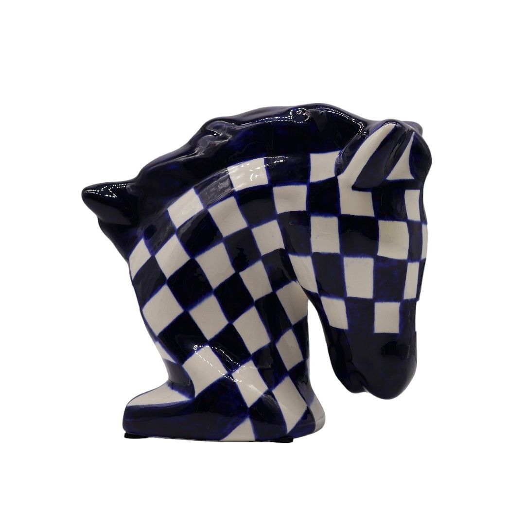 Seramik Damalı At Yeşil Lacivert