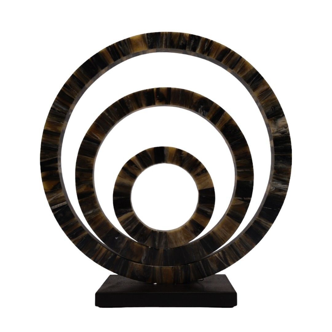 Horn Resin Üçlü Cember Dekor 30x10x40