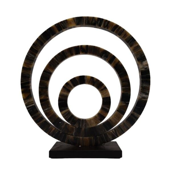 Horn Resin Üçlü Cember Dekor 30x10x40