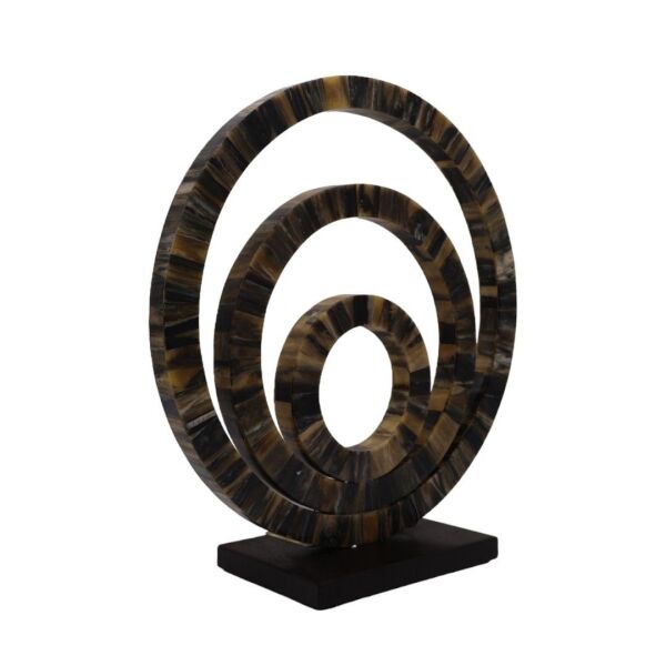 Horn Resin Üçlü Cember Dekor 30x10x40