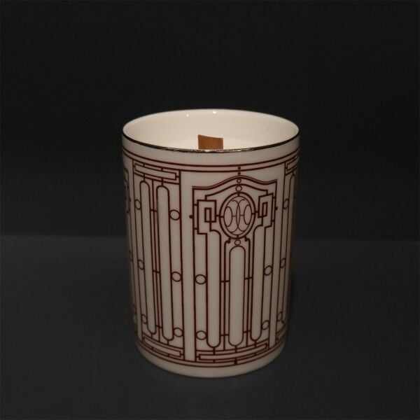 Kırmızı Mimari Desen Mum