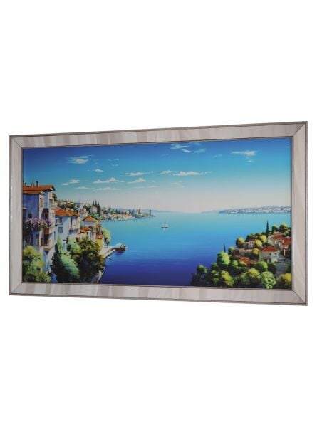 Ayna Çerçeveli Gümüş Boğaz Manzara Tablo 70x130 CM