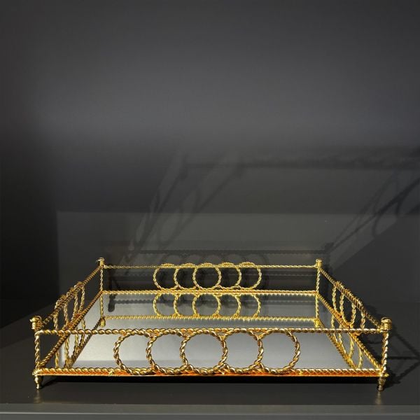 HALKALI METAL TEPSİ 35 X 50 CM Gold