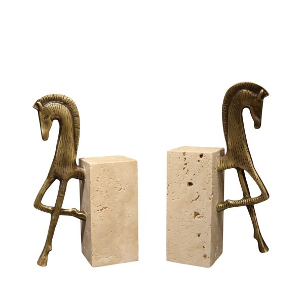 Travertan Truva Kitap Tutucu Eskitme