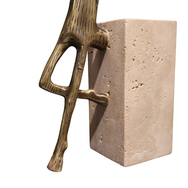 Travertan Truva Kitap Tutucu Eskitme