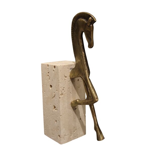 Travertan Truva Kitap Tutucu Eskitme