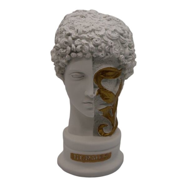 Çiçekli Gold Hermes Büst SİYAH GOLD Beyaz