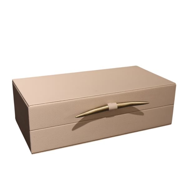 Fil Dişi Deri Kutu Krem Küçük