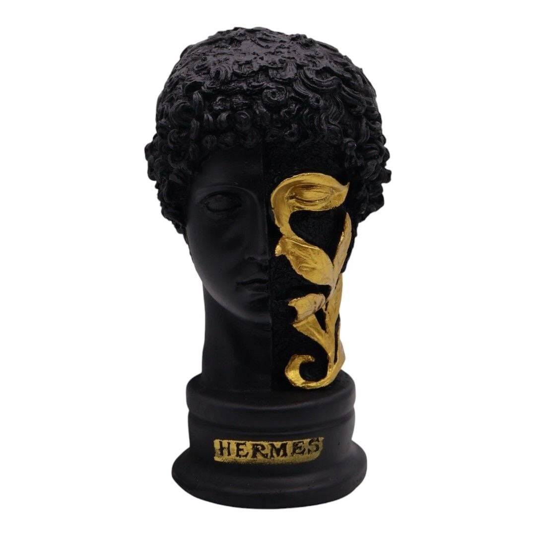 Çiçekli Gold Hermes Büst SİYAH GOLD Siyah