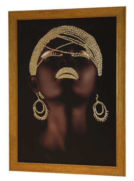 Gold Çerçeveli Yukarı Bakan Kadın 80x110 CM