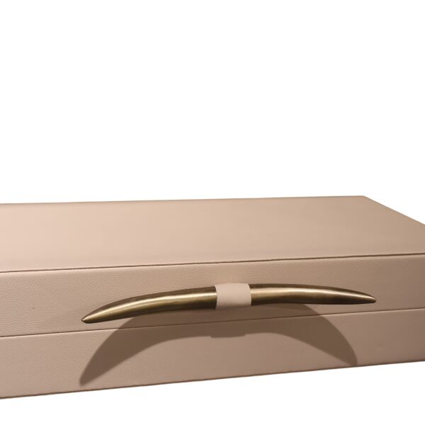 Fil Dişi Deri Kutu Krem Büyük