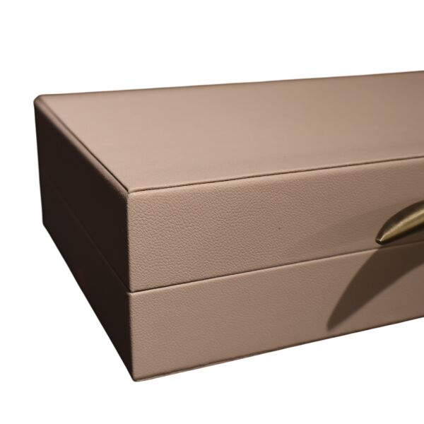 Fil Dişi Deri Kutu Krem Büyük