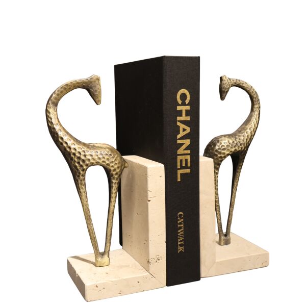 Zürafa Kitap Tutucu Gold Eskitme