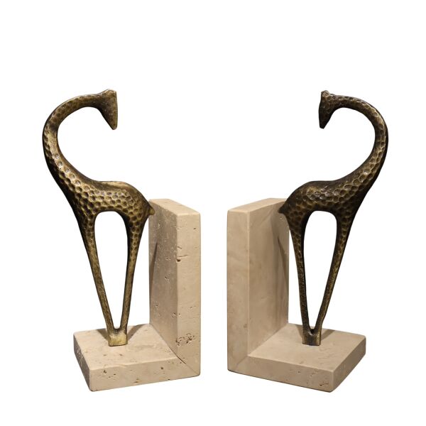 Zürafa Kitap Tutucu Gold Eskitme