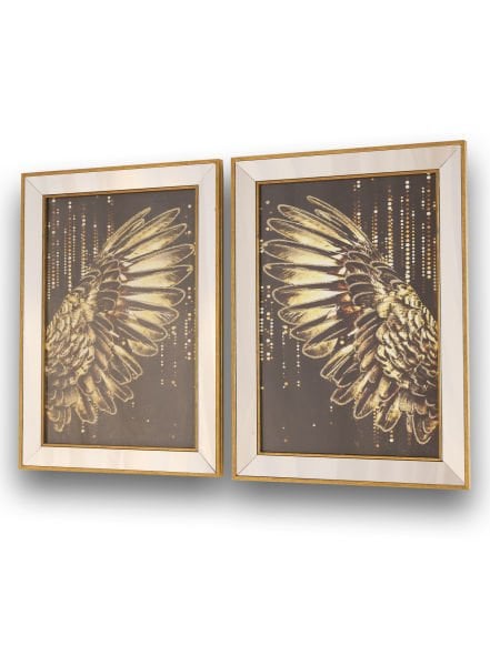 Gold Ayna Çerçeveli İkili Kanat Gold 50x70 CM