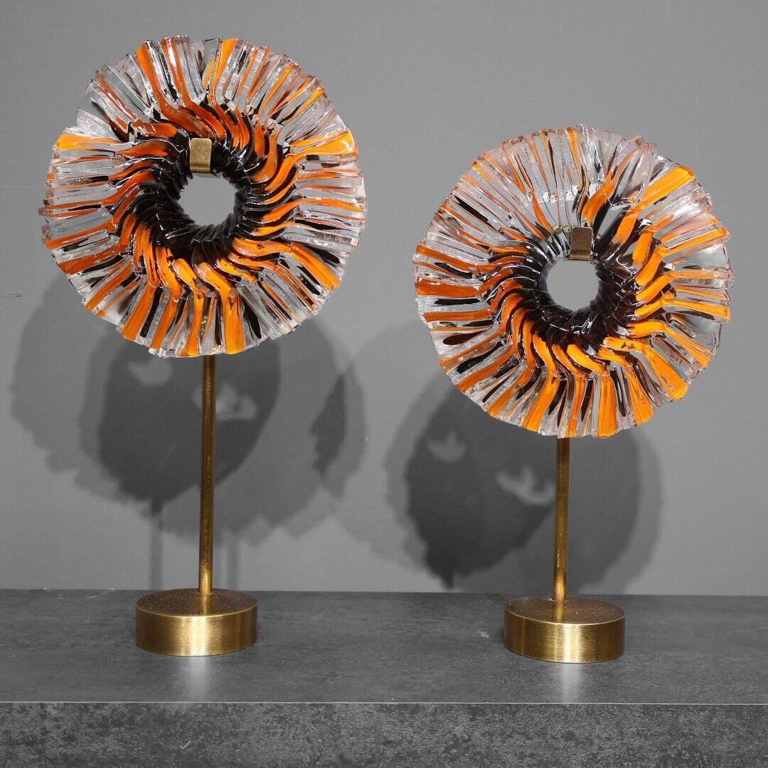 İkili Metal Kaide T Light Şeffaf Sarı Turuncu