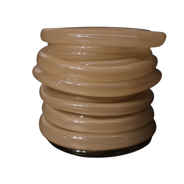 Yağ Yeşili Halka Mumluk Büyük Krem