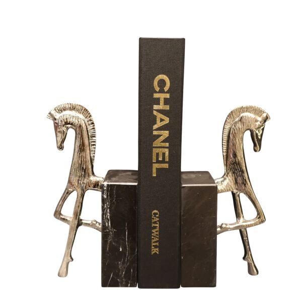 Truva Atı Kitap Tutucu Gümüş