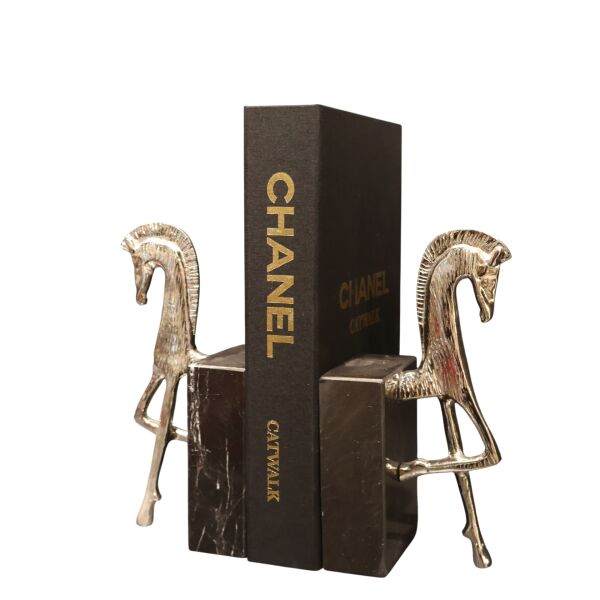 Truva Atı Kitap Tutucu Gümüş