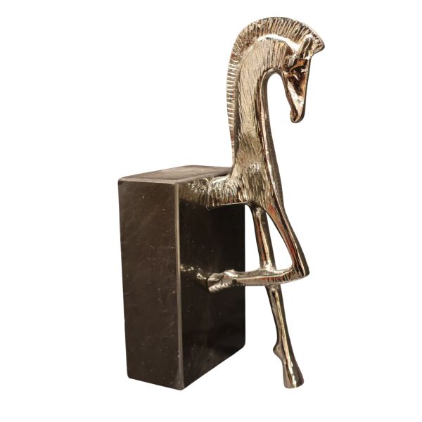 Truva Atı Kitap Tutucu Gümüş