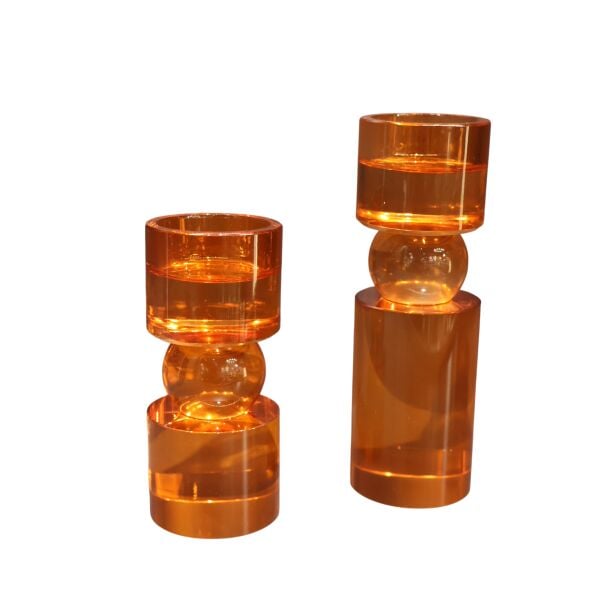 İkili Kahve Kristal Mumluk