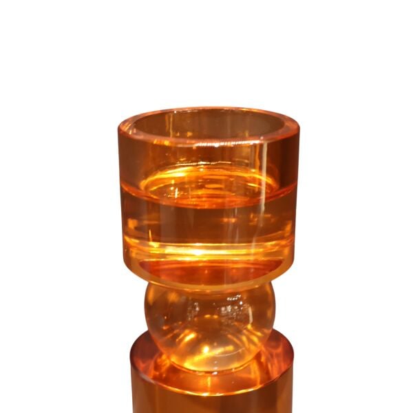 İkili Kahve Kristal Mumluk Turuncu