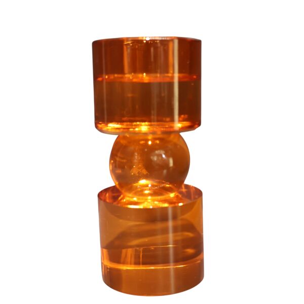 İkili Kahve Kristal Mumluk Turuncu