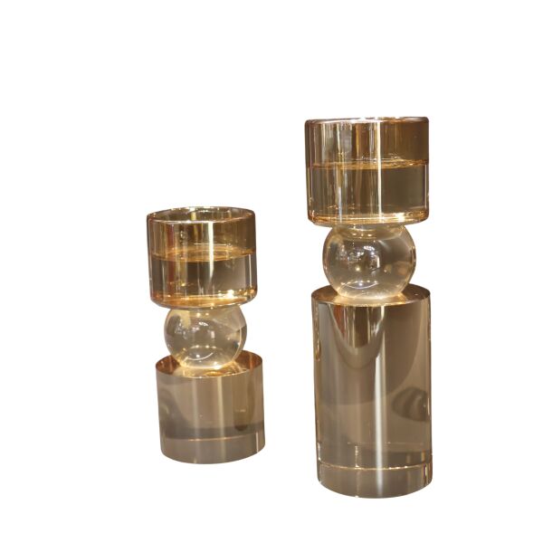 İkili Füme Kristal Mumluk O Bal