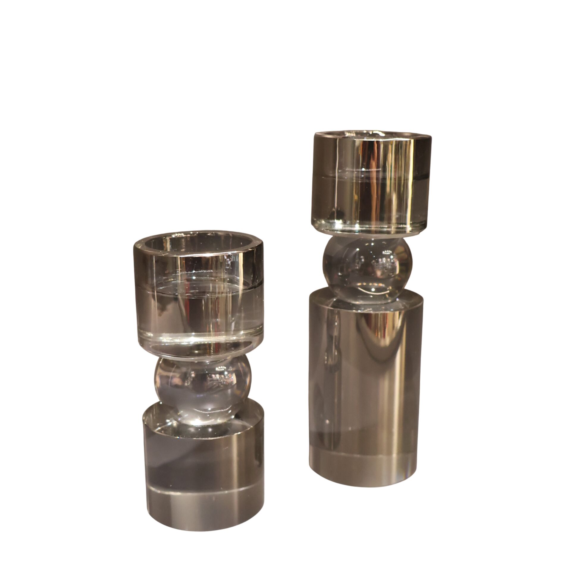 İkili Füme Kristal Mumluk O Füme