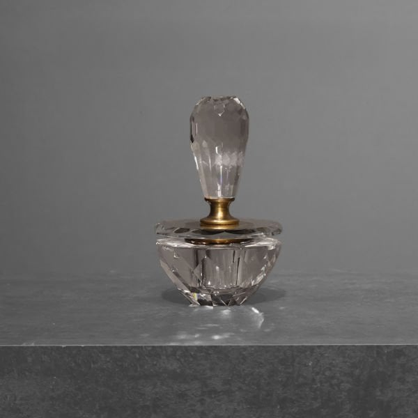 Eskitme Detaylı Oval Kristal Parfüm Şişesi