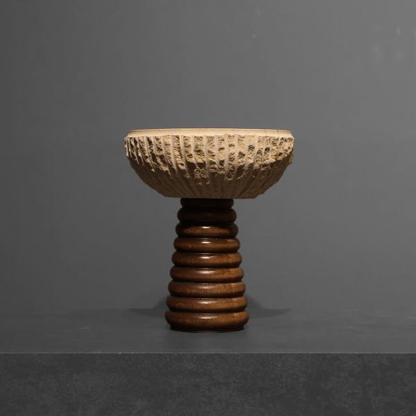Ahşap Ayaklı Mermer Kase 15 Cm