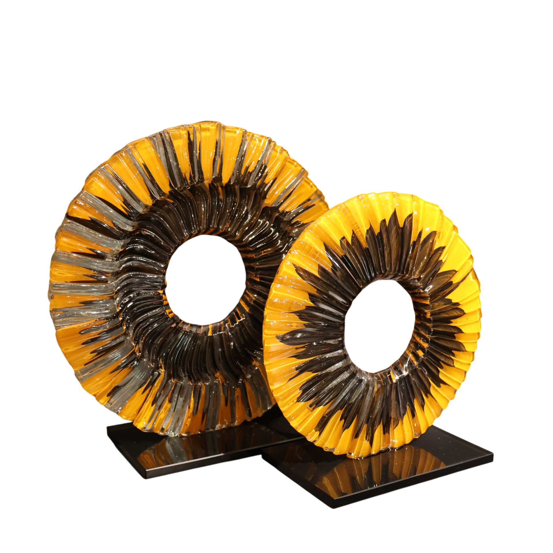 İkili Cam Füzyon Kahve Siyah Turuncu-Siyah