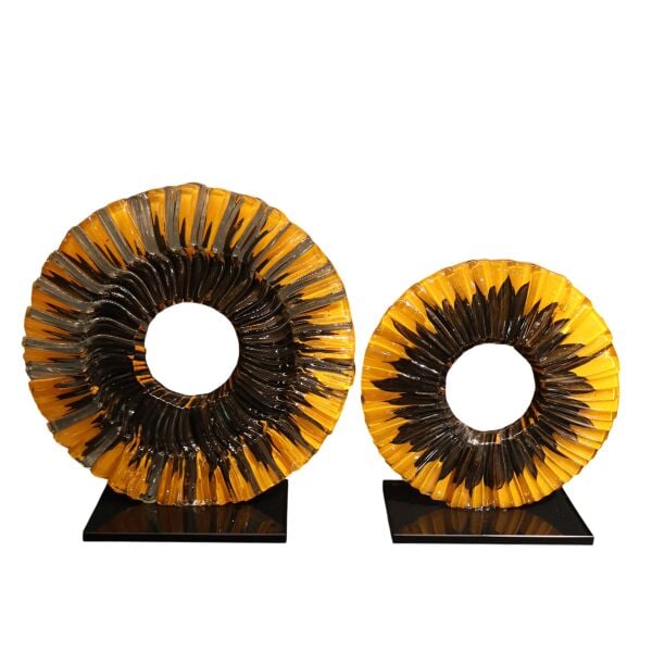 İkili Cam Füzyon Kahve Siyah Turuncu-Siyah