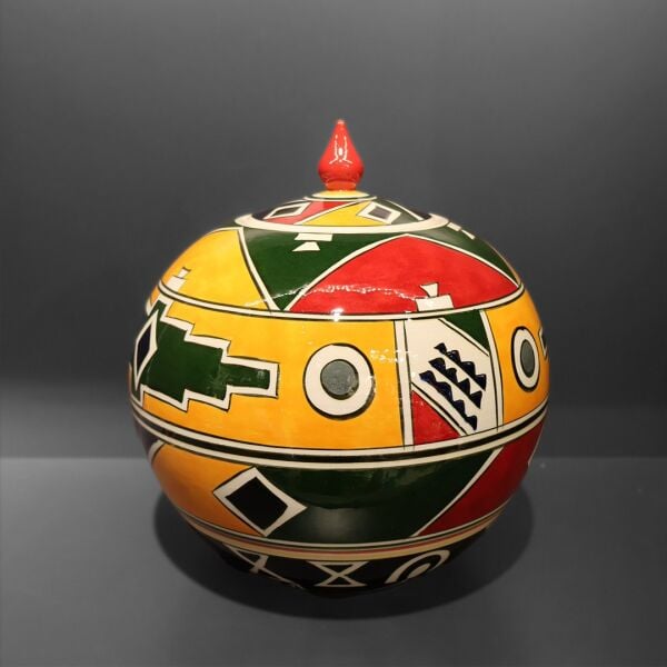 Etnik Desen Yuvarlak Küp