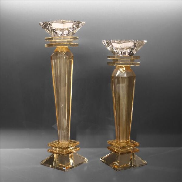 İkili Kristal Kare Şamdan Vizon