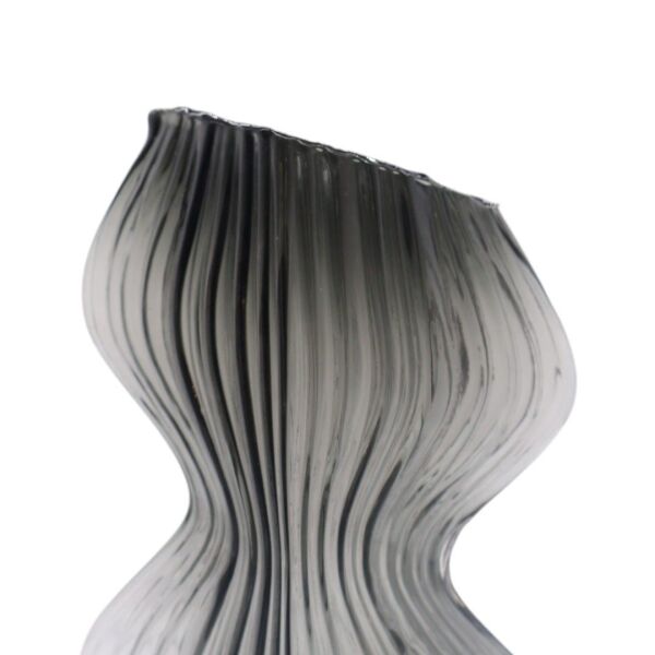 Cam Boğumlu Vazo Şeffaf Füme