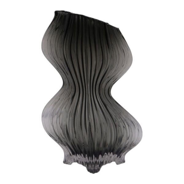 Cam Boğumlu Vazo Şeffaf Füme