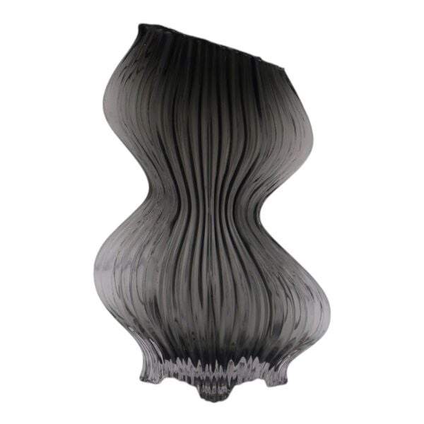 Cam Boğumlu Vazo Şeffaf Füme